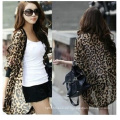 2016 Neue Frauen lose Batwing Chiffon Leopard Cardigan